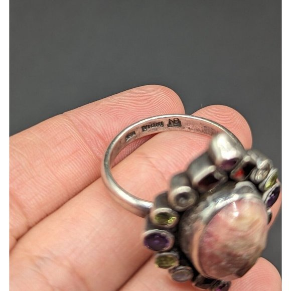 Nicky Butler NB Sterling Silver 925 Multi Gemstone Statement Ring Size 12 - Picture 7 of 10